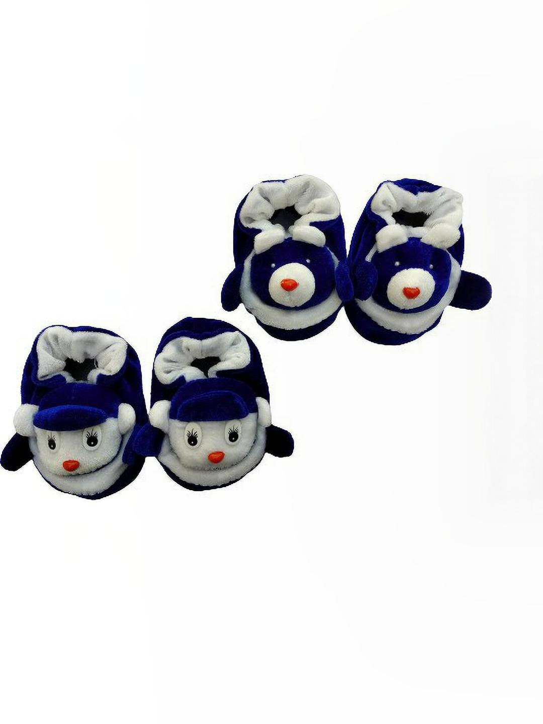 LMN CHILD CARE Pack Of 2 Kids Blue Cartoon Character Cotton Booties