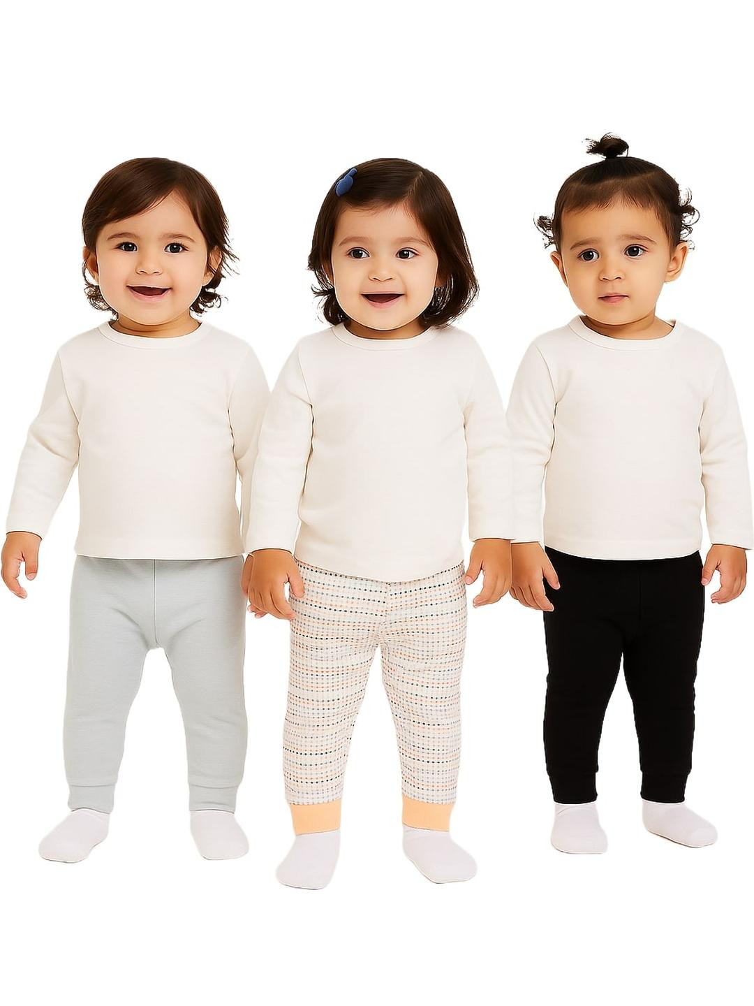 Melon Kidswear Unisex Kids Pack of 3 Cotton Pants