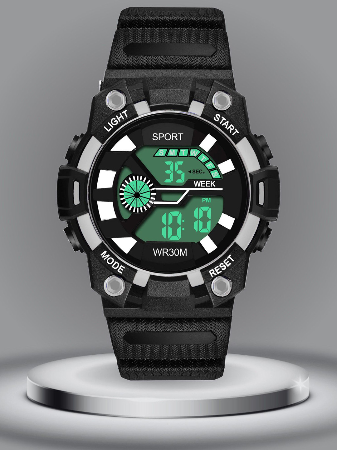 ON TIME OCTUS Kids Printed Dial & Straps Digital Watch DIGI-032 BLACK SILVER