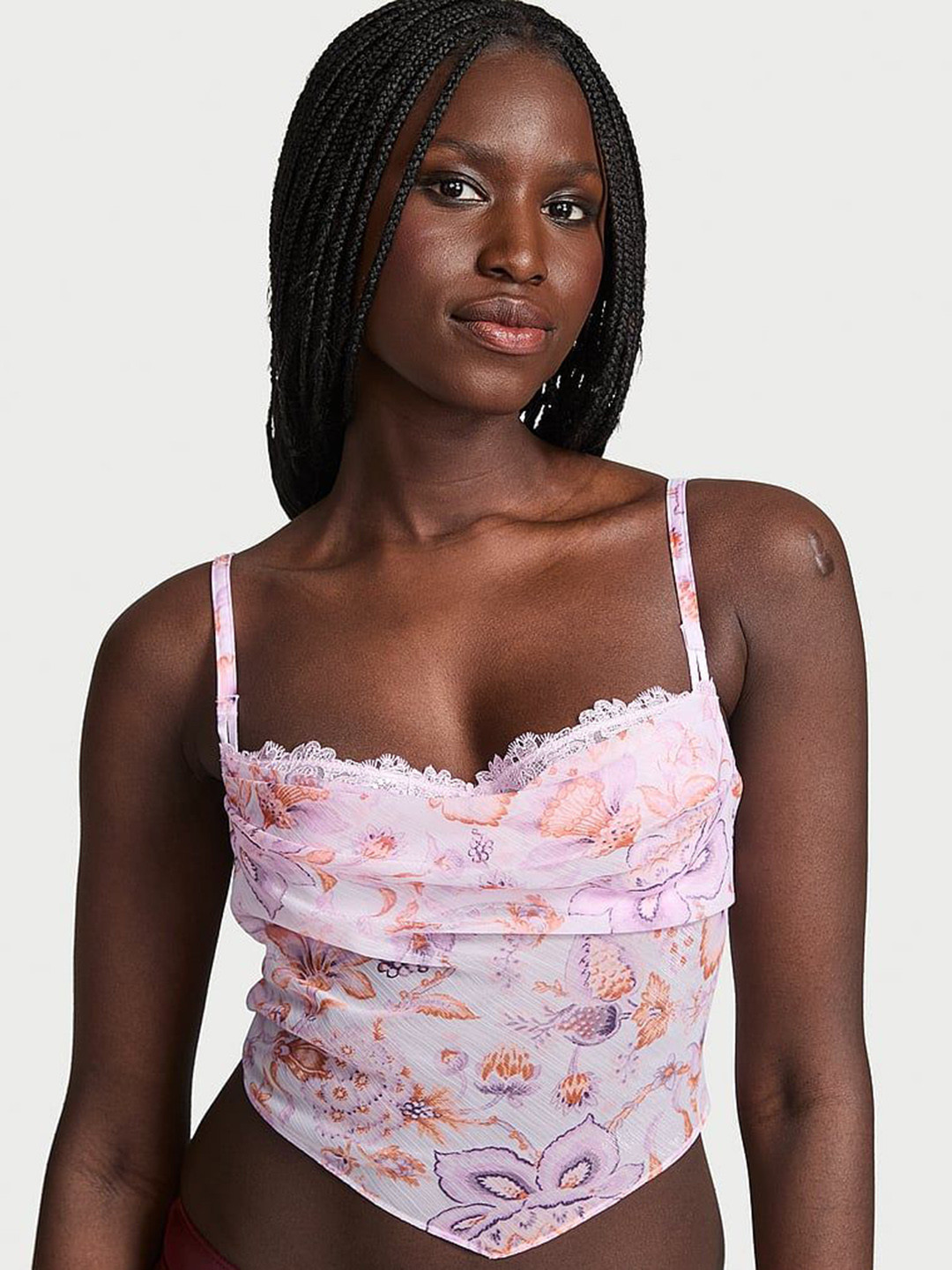 Victoria's Secret Printed Asymmetric Hem Crop Top