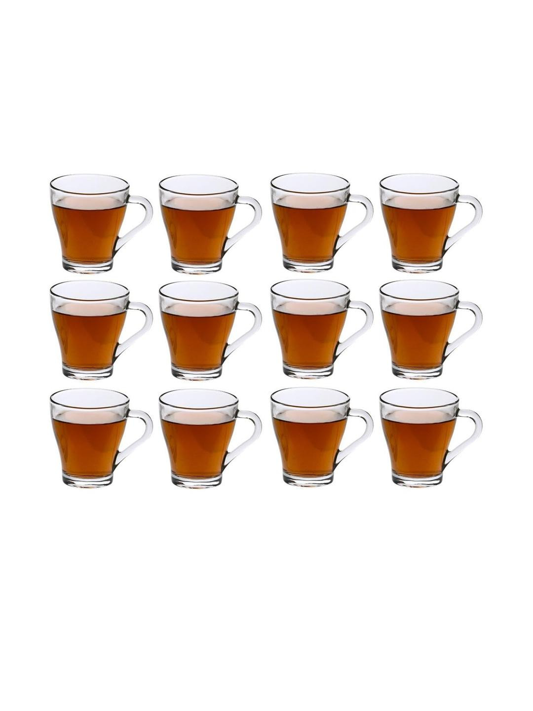 Somil Clear Glass Coffee & Tea Cup / Mug (240 Ml), Enjoy Your Drink in Style8.3 X 10.3 X 9.5 Cm, Pack of 12