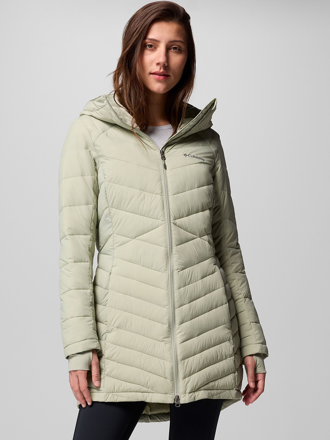 Columbia Women Hooded Solid Lightweight Casual Puffer Jacket