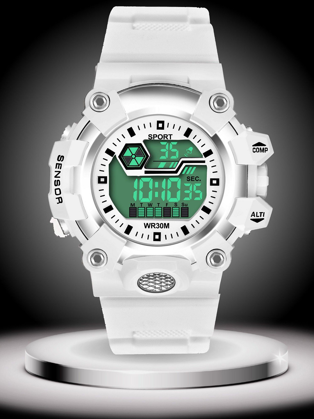 ON TIME OCTUS Kids Round Dial On Time Octus Stylish Digital Watch DIGI-033 WHITE