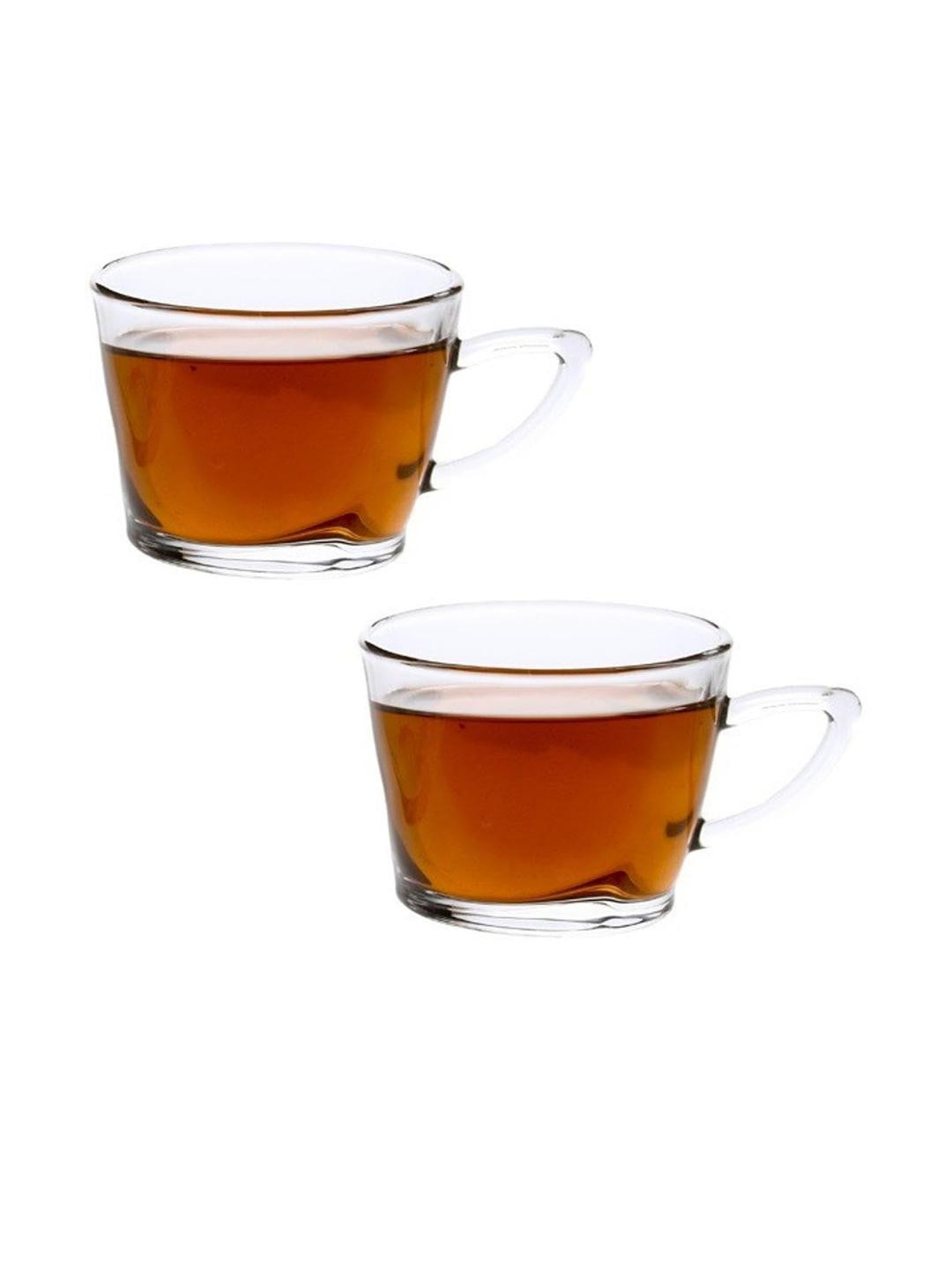 Somil Clear Glass Coffee & Tea Cup / Mug (170 Ml), Enjoy Your Drink in Style, 8.5 X 11.5 X 6.7 Cm, Pack of 2