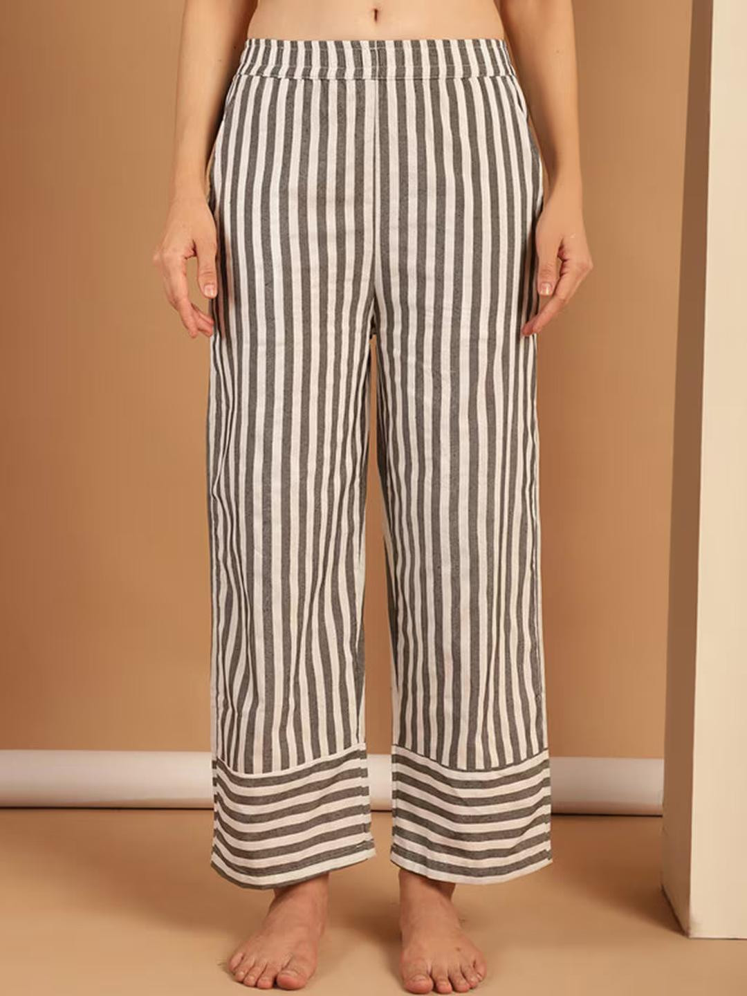 Overlock Women Striped Parallel Lounge Pants