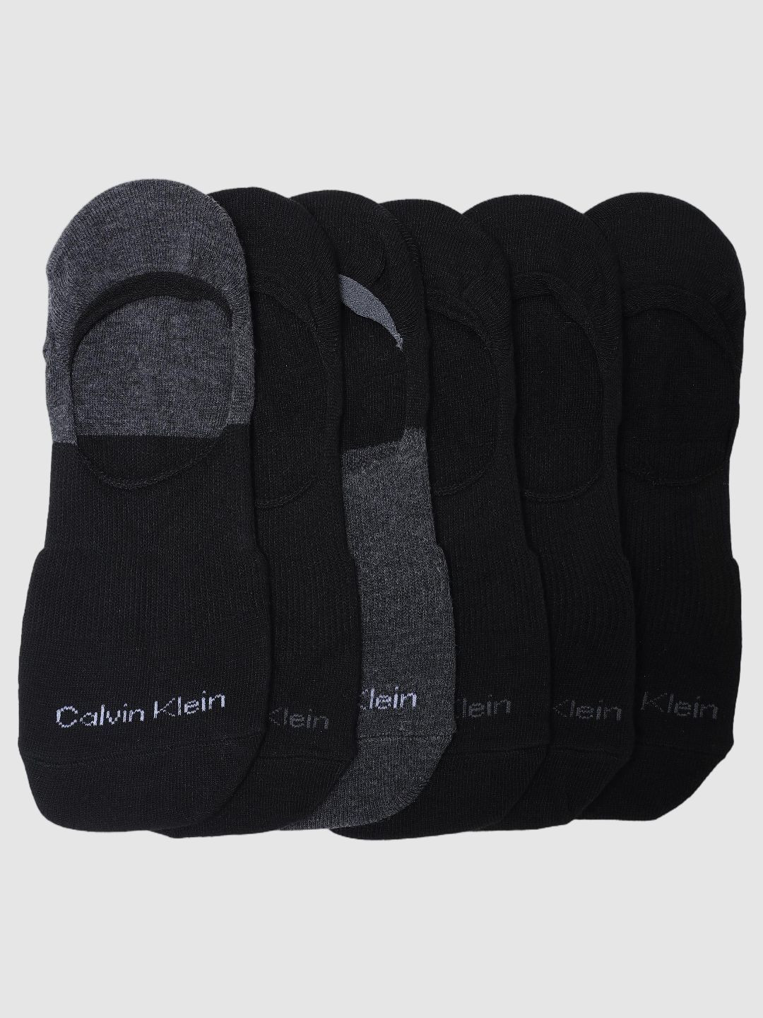Calvin Klein Men Pack Of 6 Colourblocked No-Show Shoe Liner Socks
