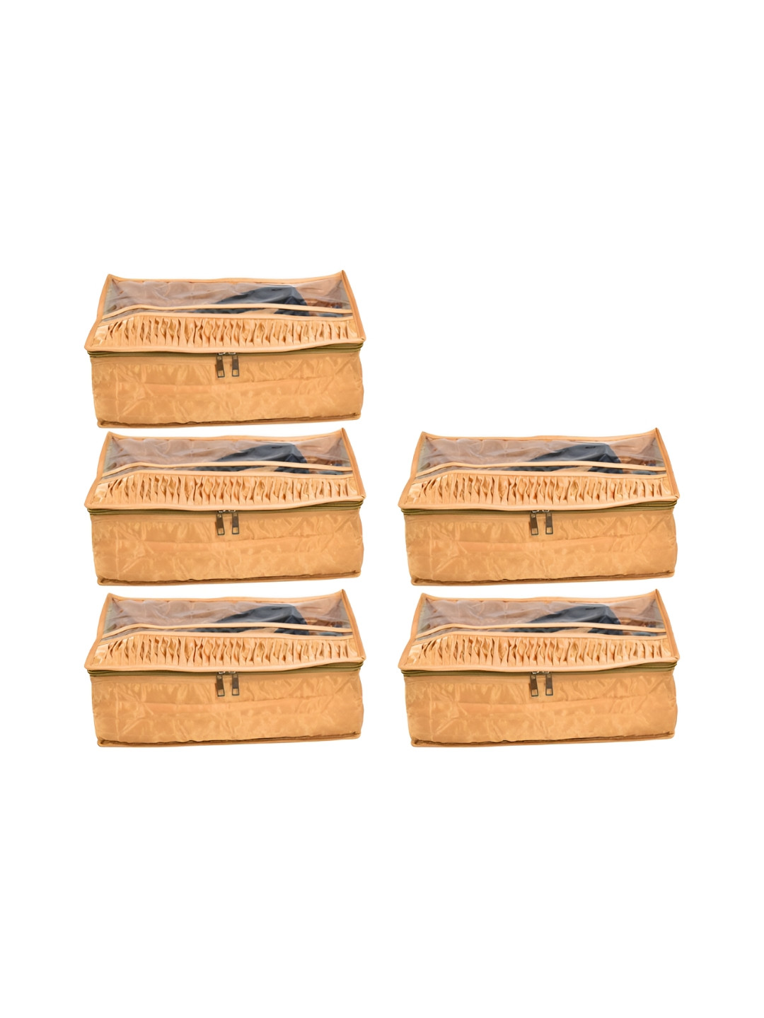 Ajabh Gold-Toned 5 Pieces Water Resistant Satin Shoe Cover Bag Organisers