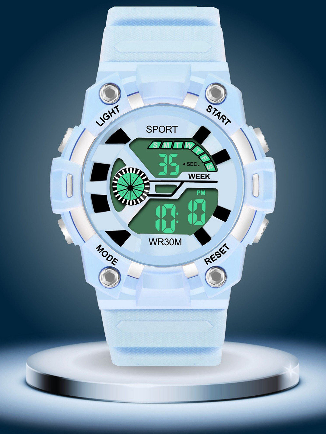 ON TIME OCTUS Kids Printed Dial & Straps Digital Watch DIGI-032 SKY BLUE