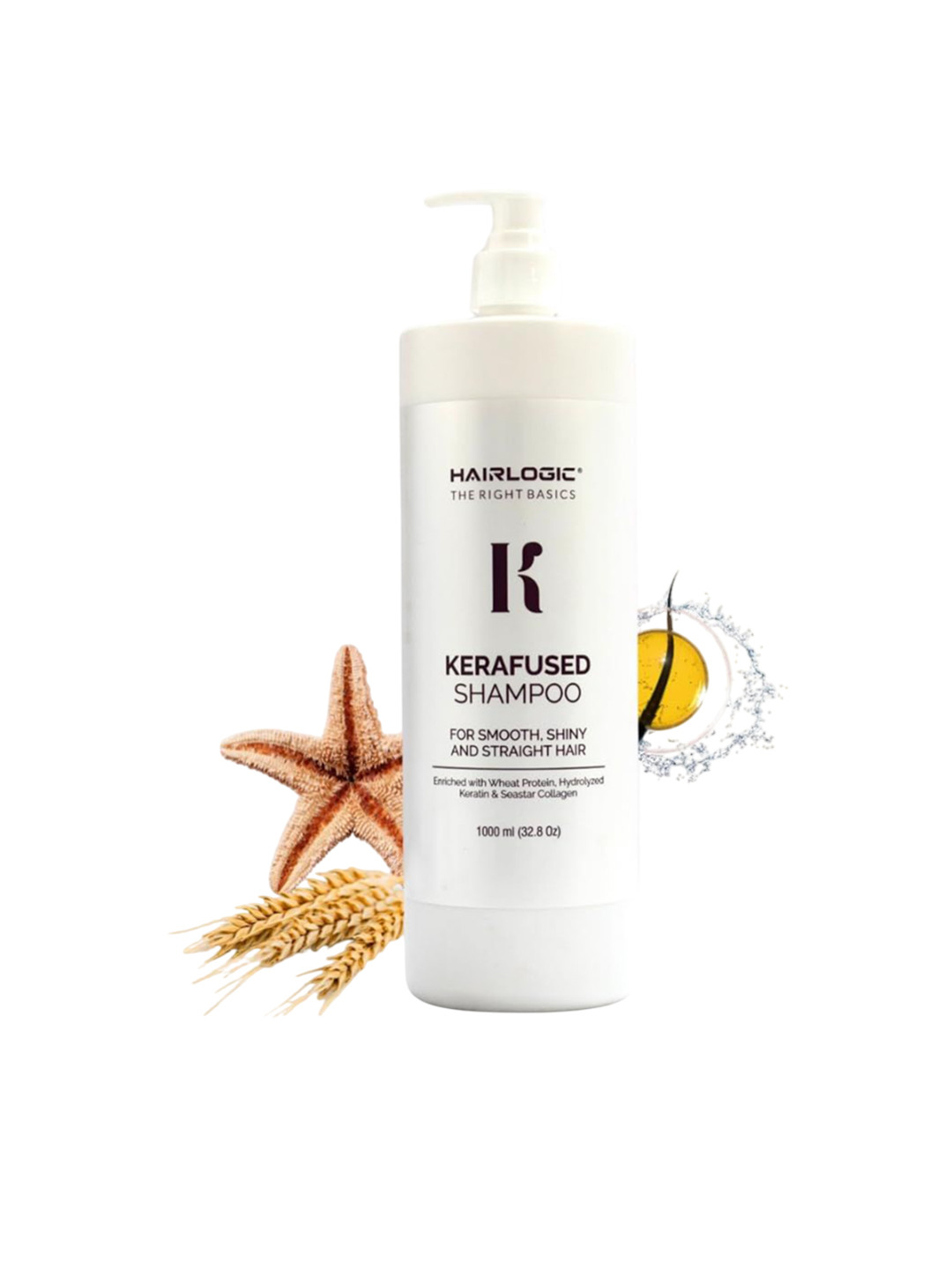 Hairlogic Kerafused Shampoo With Wheat Protein For Frizzy Hair Nourishment - 1L