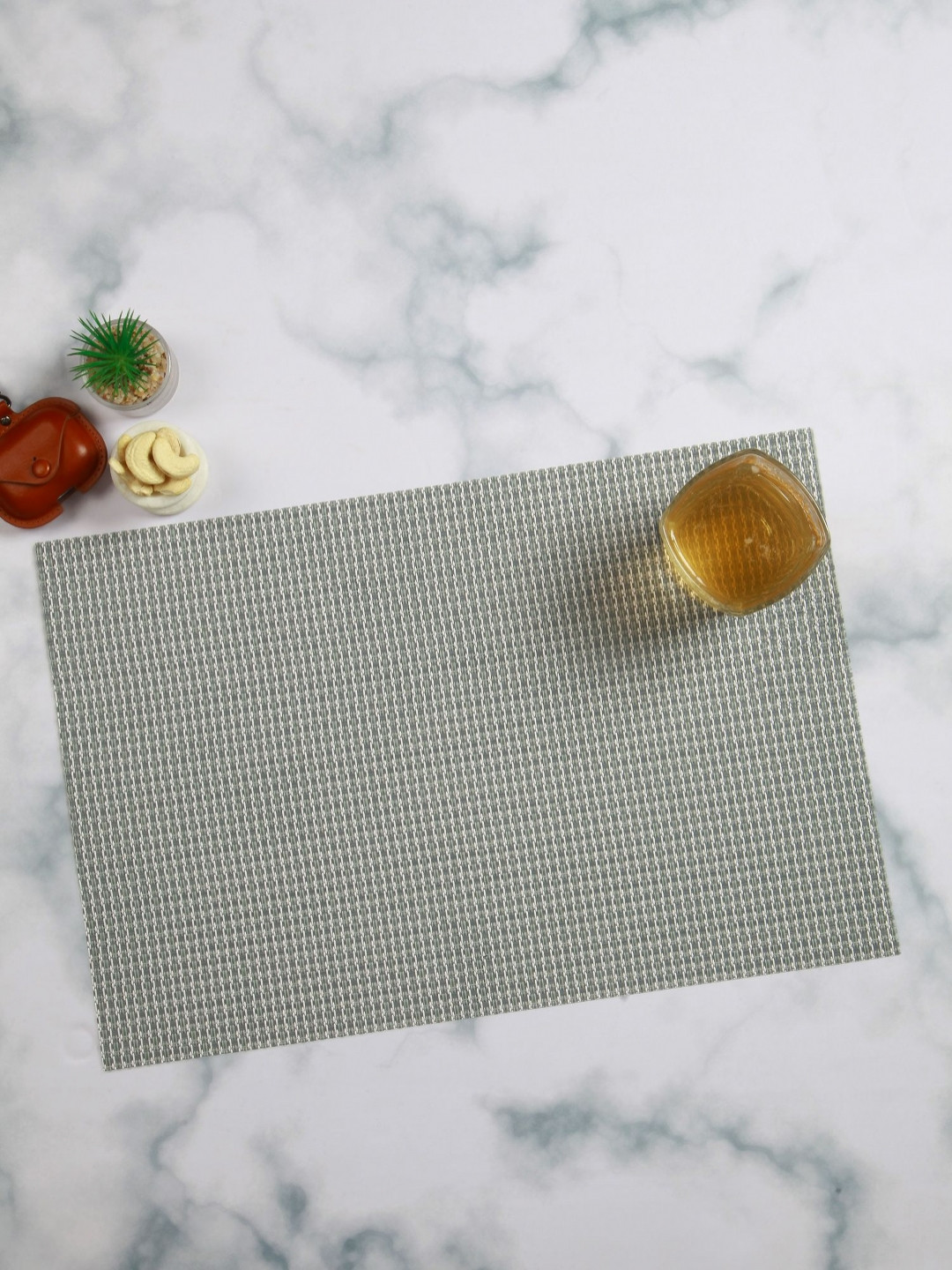 OBSESSIONS 6-Pcs PVC Grey Table Placemats For Dining Table