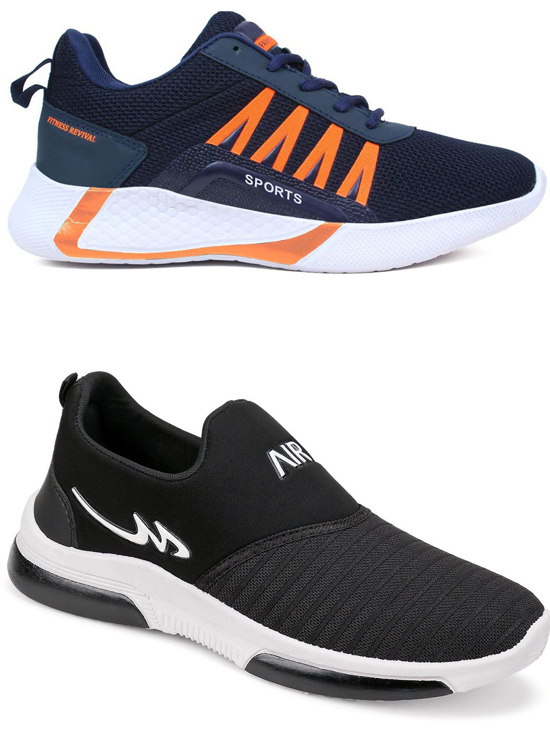 Spotwalk Men Set Of 2 All-Rounder Mesh Running Shoes