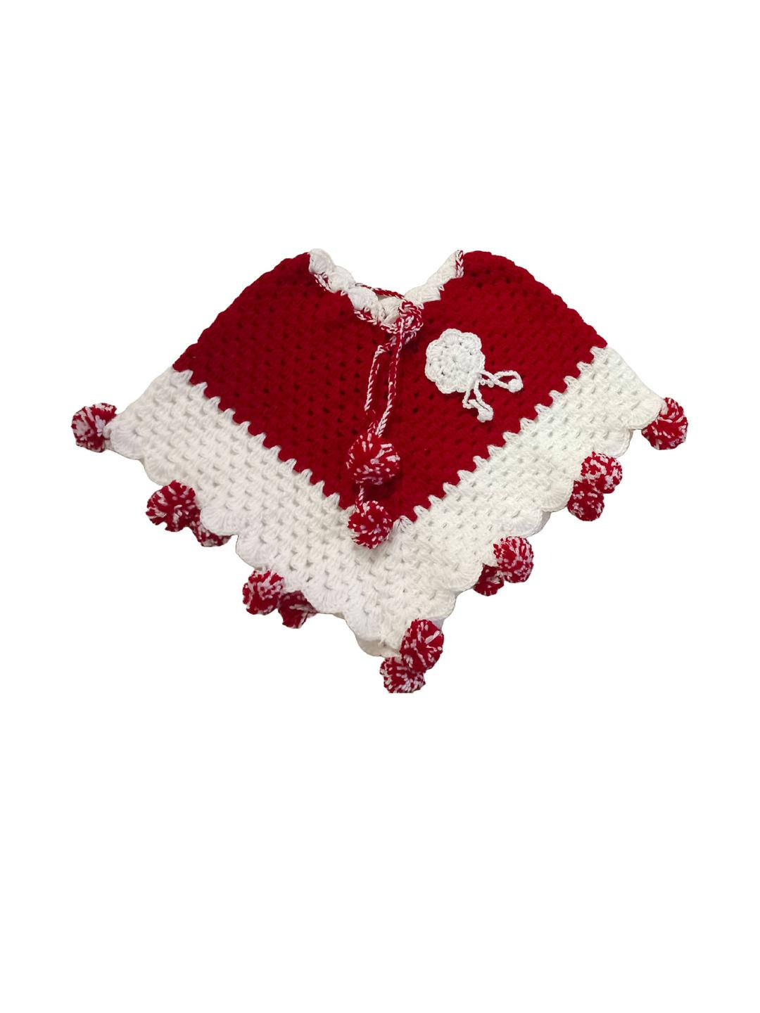Cute Collection Girls Crochet Woolen Poncho