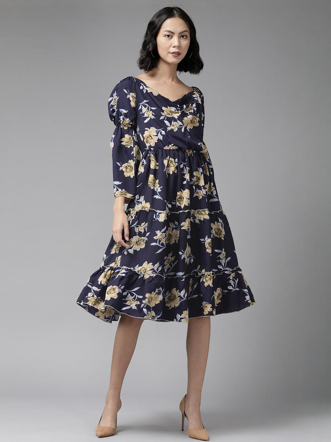 Navy Blue Georgette Dresses