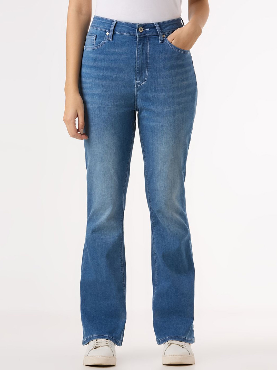 Pepe Jeans Women Mid Rise Flared Leg Powerflex Jeans