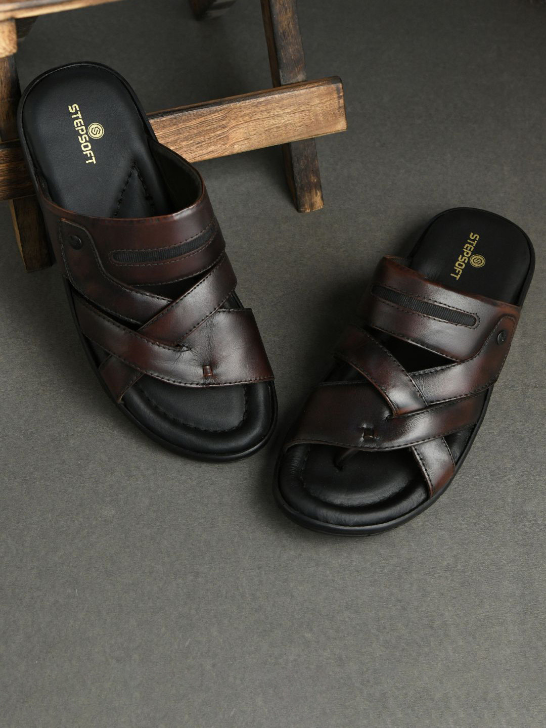 STEPSOFT Leather Comfort Sandals