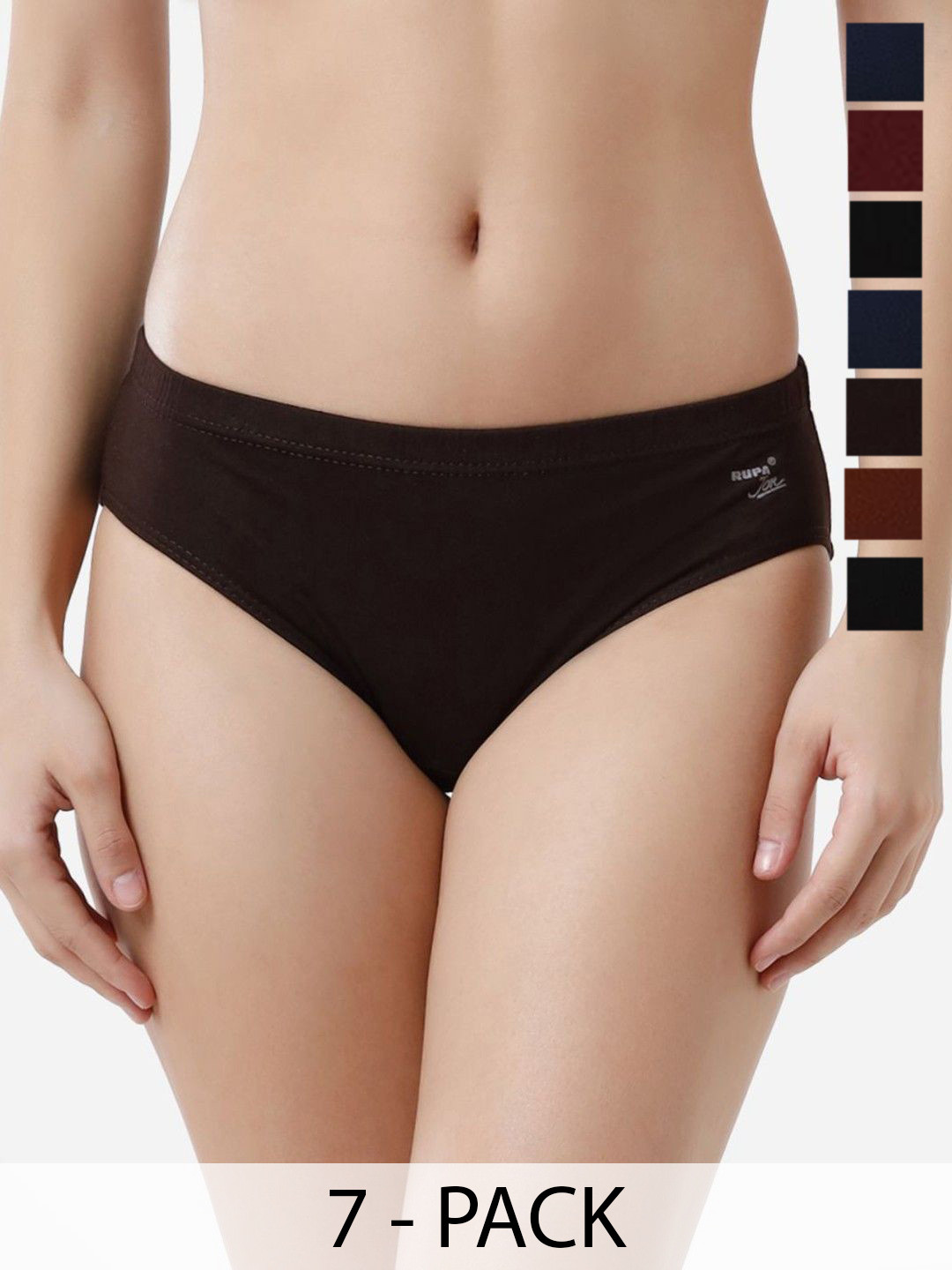 Rupa Jon Pack Of 7 Assorted Mid Rise Briefs Rupa-Jon-Aishwarya-plain-7
