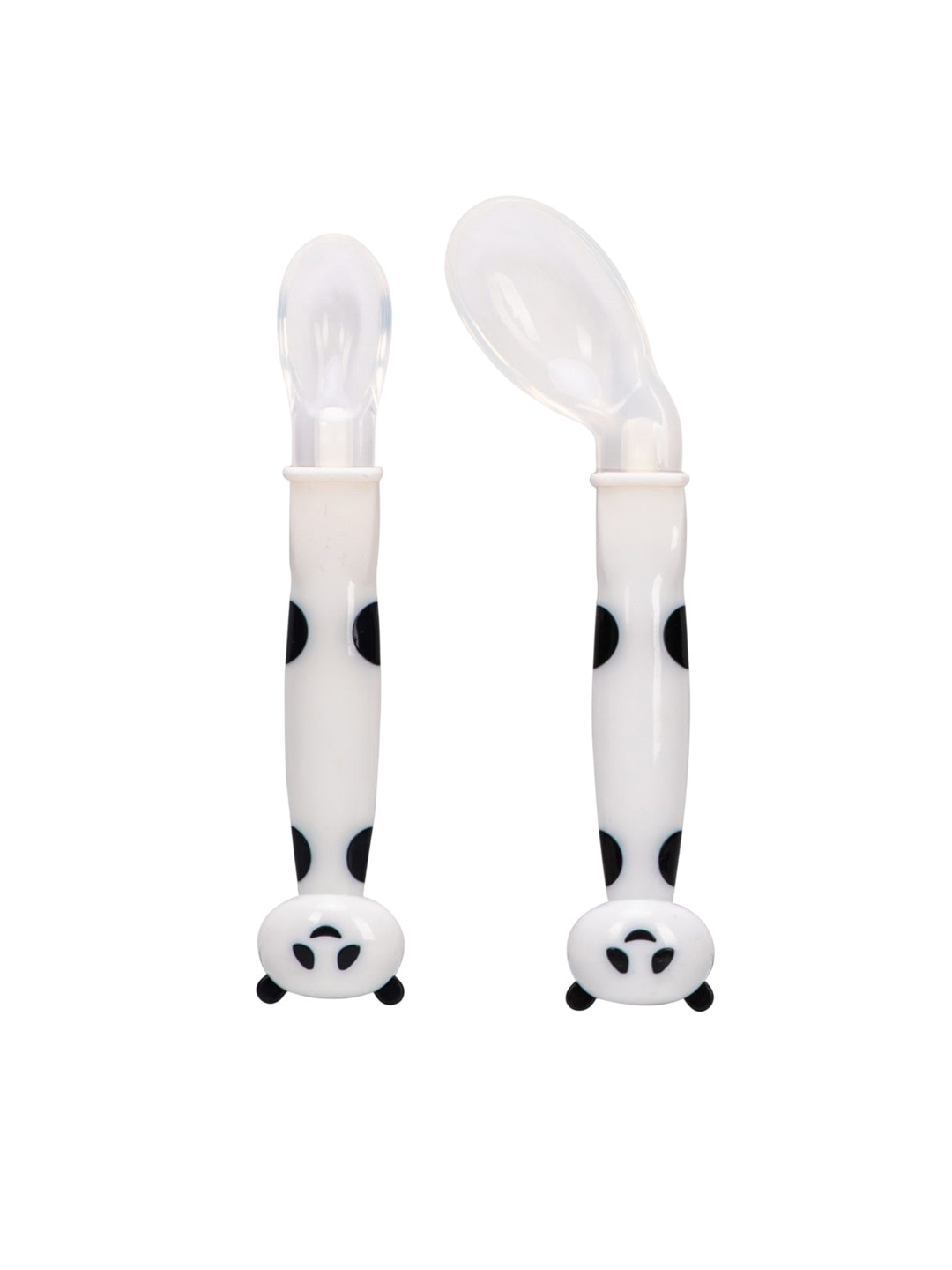 Adore Kids 2Pcs White & Black Printed Silicone Spoons