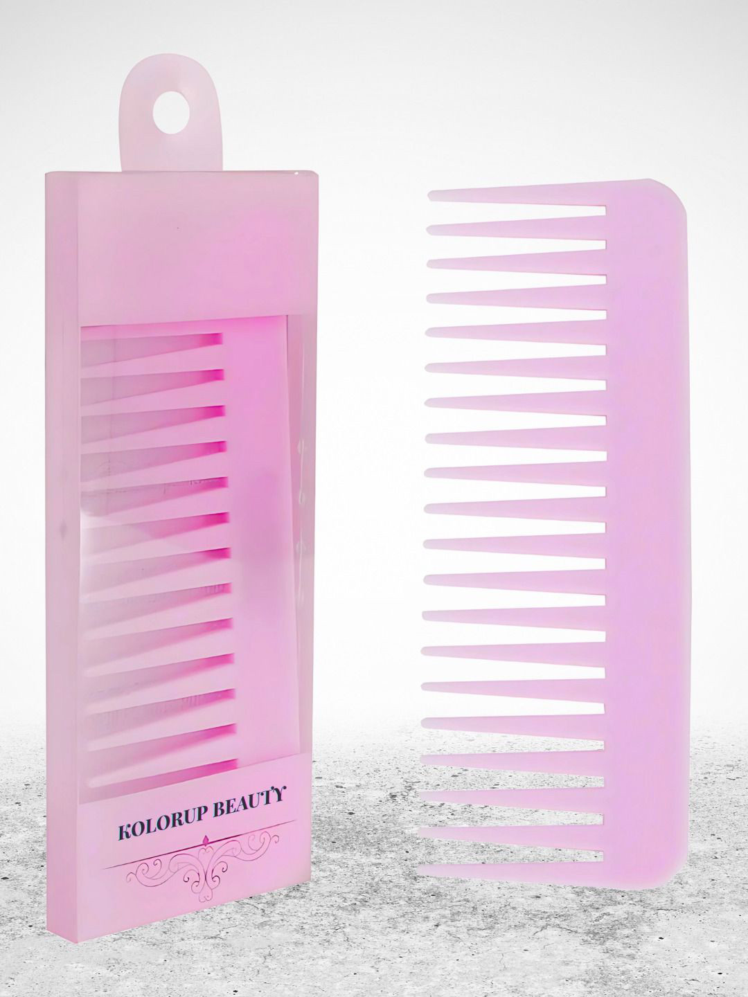 KOLORUP BEAUTY Wide Tooth Comb For Effortless Detangling- Pink