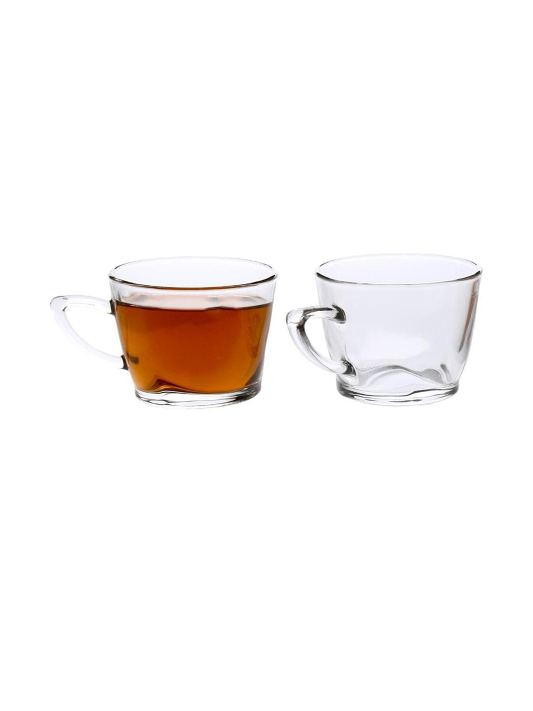 Somil Clear Glass Coffee & Tea Cup / Mug, Enjoy Your Drink in Style, Pack of 2, 170 Ml, 8.5 X 11.5 X 6.7 CM