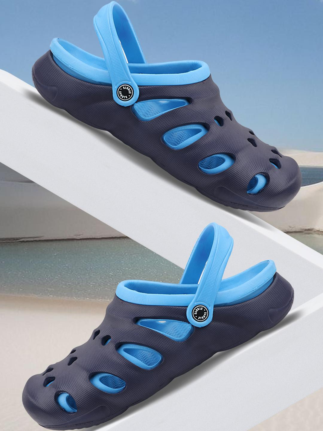 WARESH Men Navy Blue Super Soft Eva Clogs