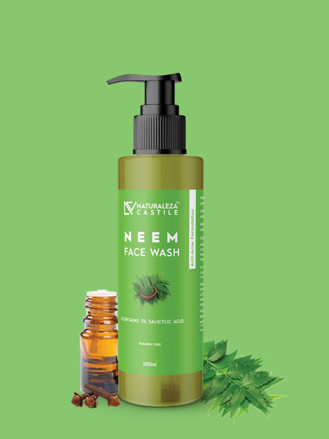 NATURALEZA CASTILE Neem Face Wash With Salicylic Acid - 100 ml