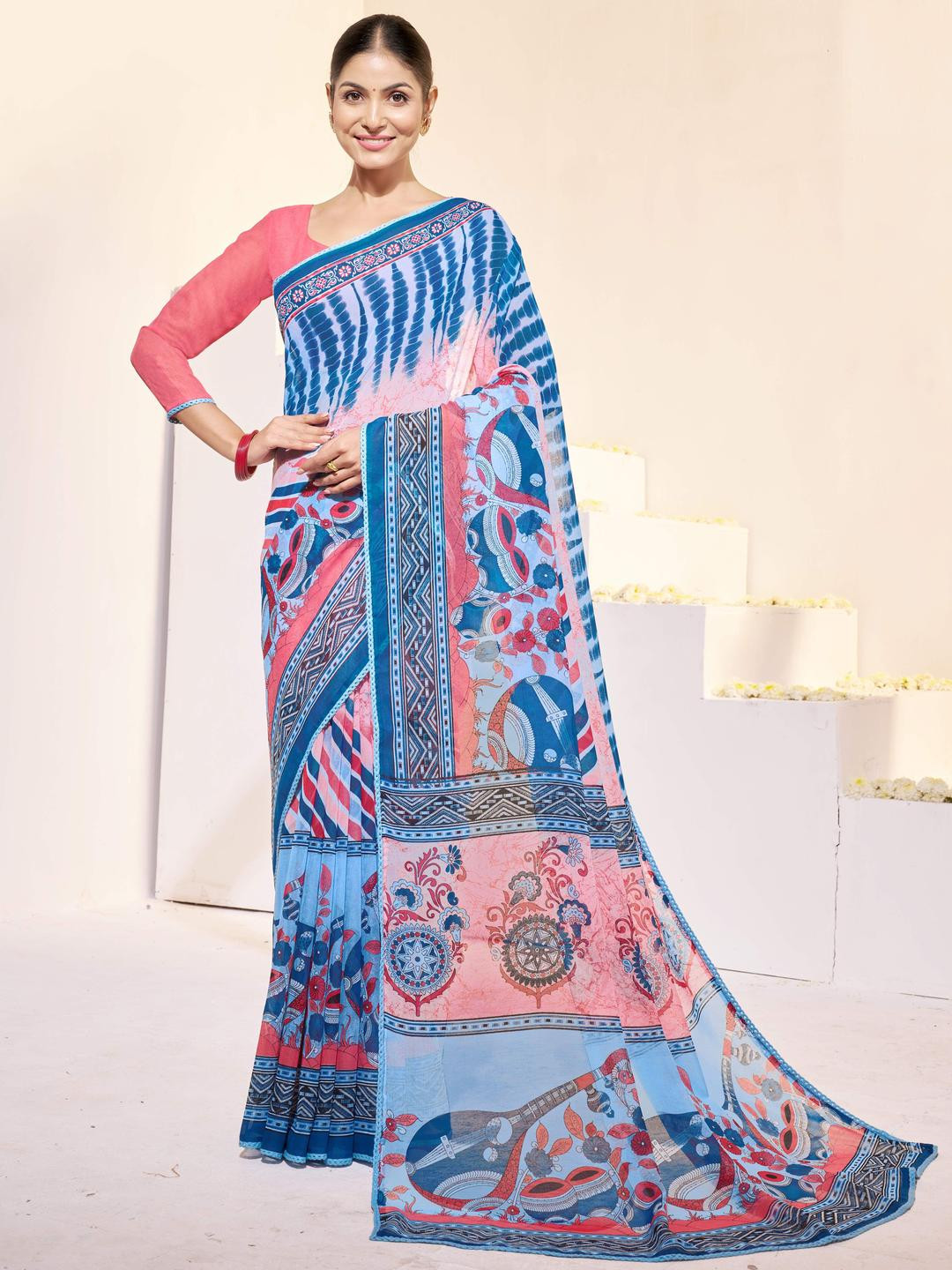 Garden Vareli Pure Georgette Designer Saree