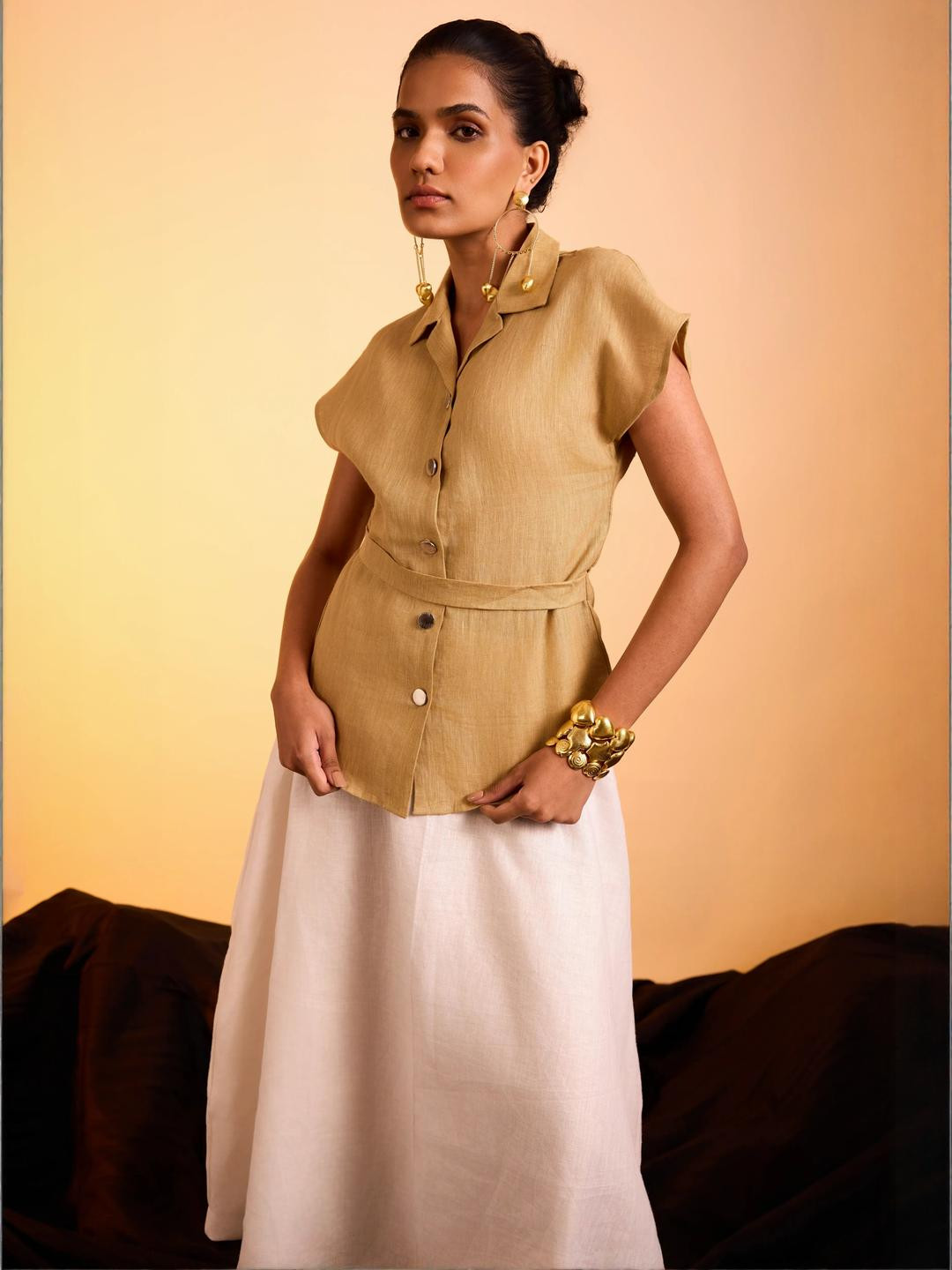 dhaaga Women Selar Shoulder Straps Casual Top