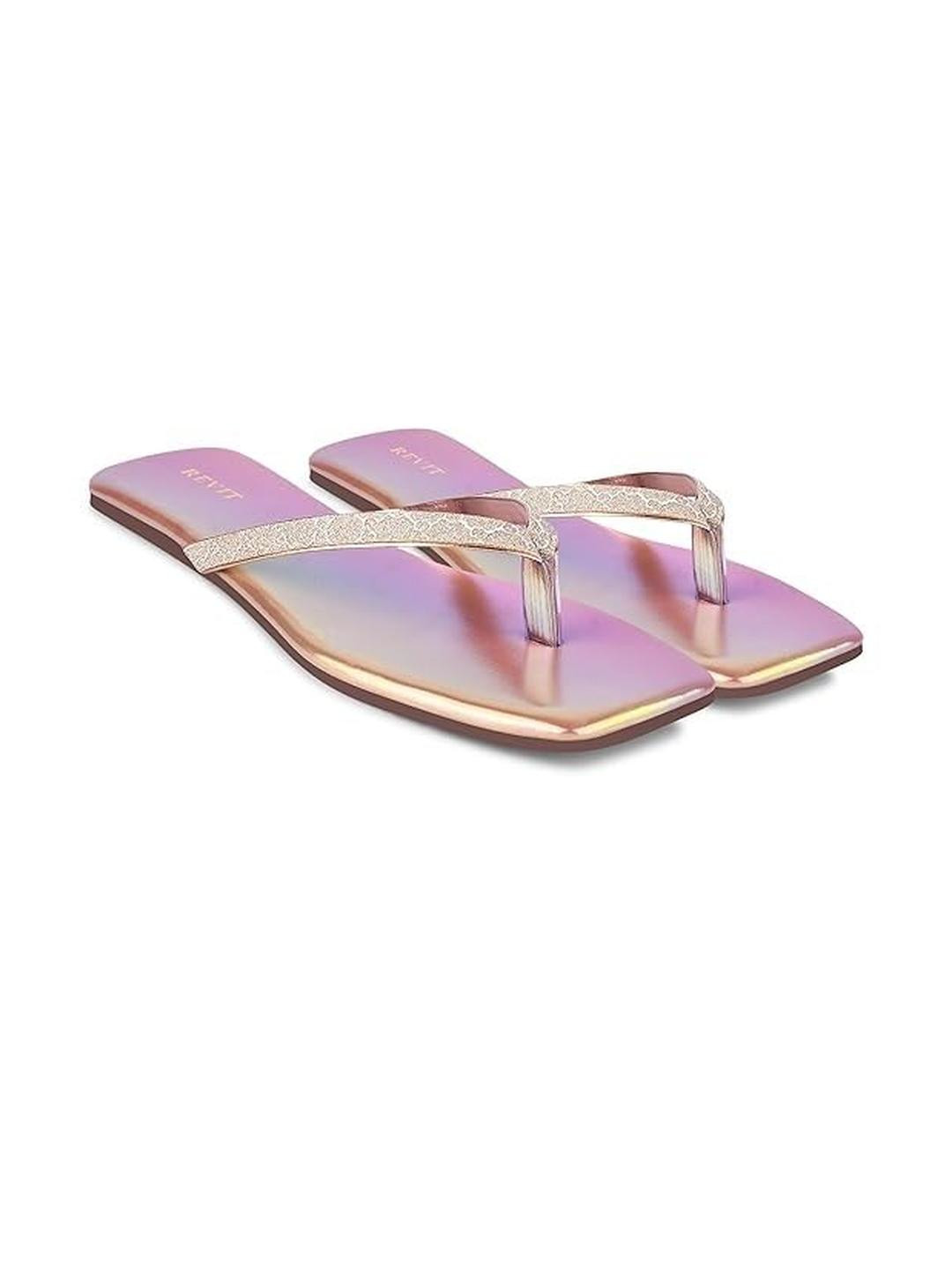 REVIT Women Rose Gold Synthetic Flats