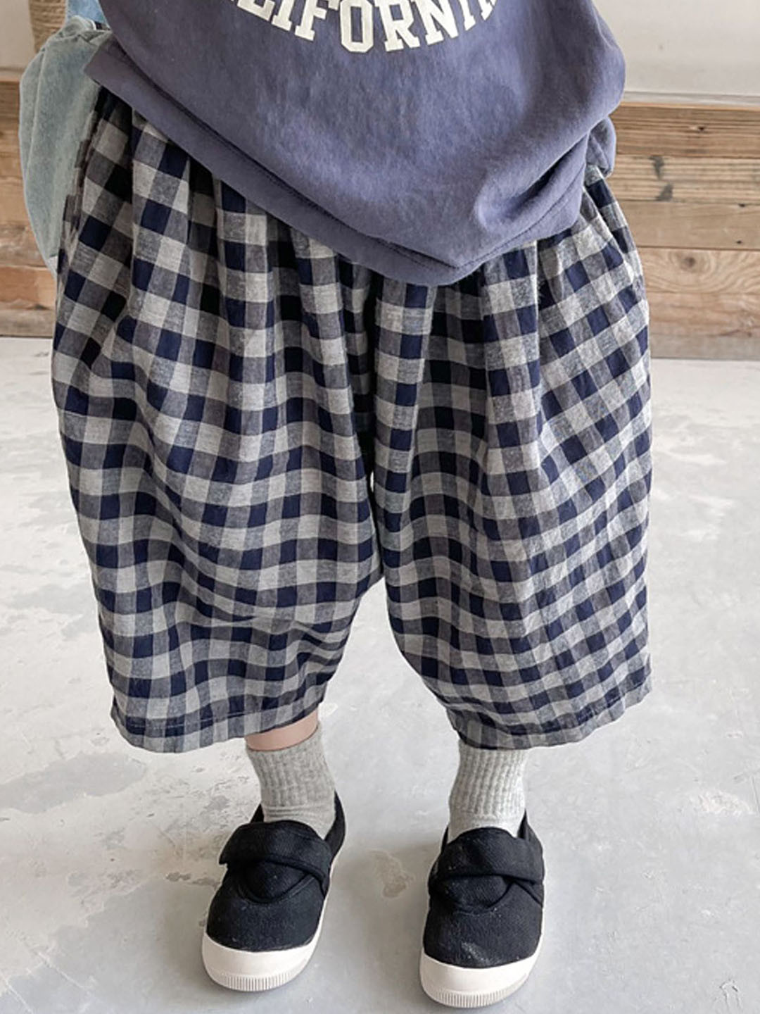 LULU & SKY Girls Checked Loose Fit Bermuda Shorts