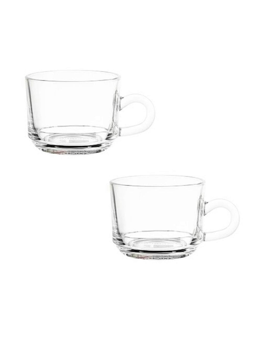 Somil Clear Glass Coffee & Tea Cup / Mug (150 Ml), Enjoy Your Drink in Style, 7.8 X 10.5 X 6 Cm, Pack of 2