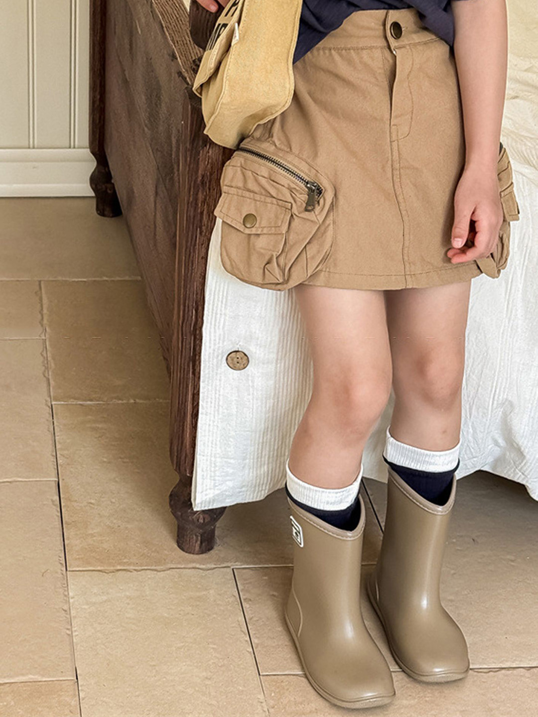 LULU & SKY Girls A-Line Mini Cargo Skirts