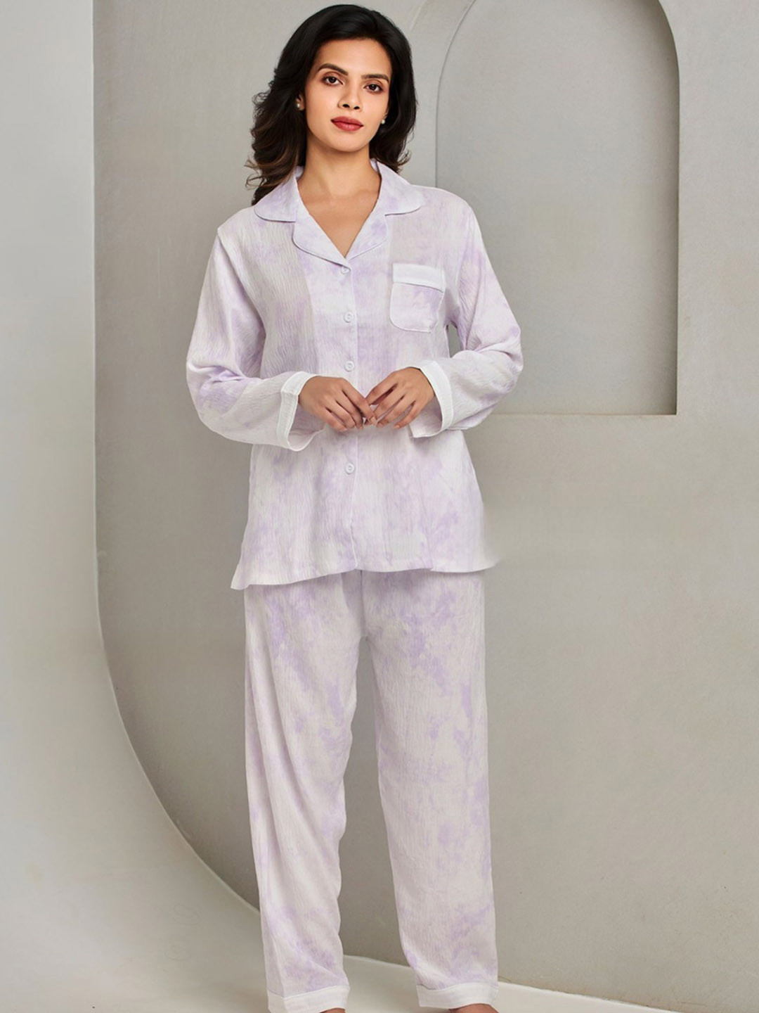 ANSEE by Addery Women Tie and Dye Printed Night suit