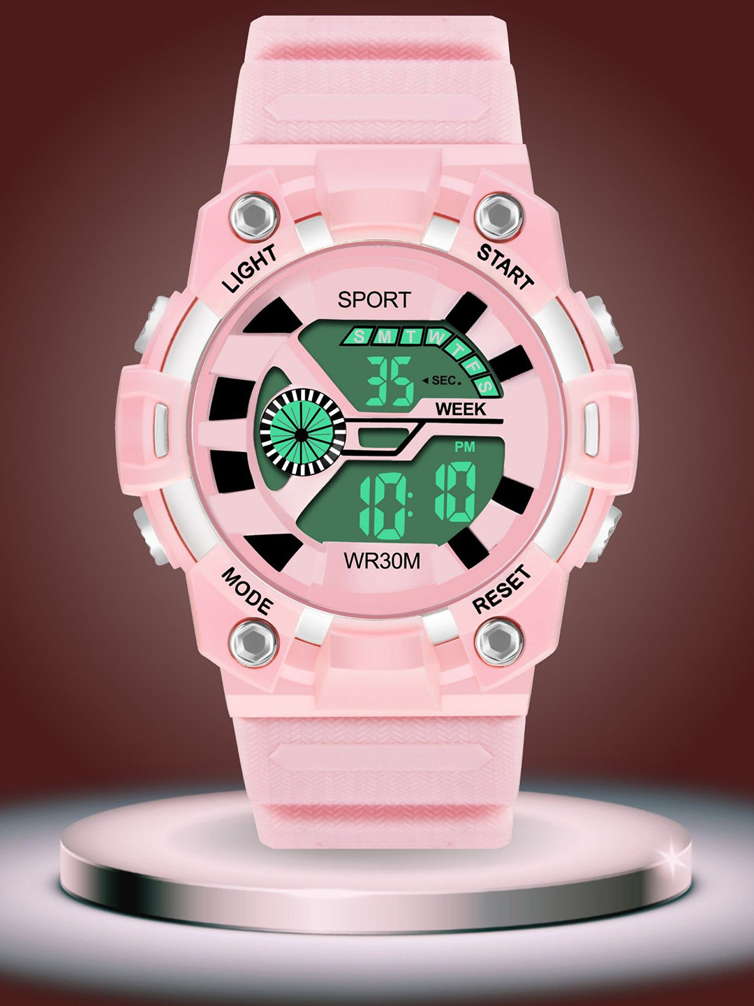 ON TIME OCTUS Kids Printed Dial Digital Watch DIGI-032 PINK