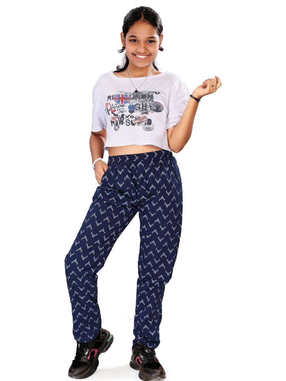 UNOseven Girls Printed Track Pants