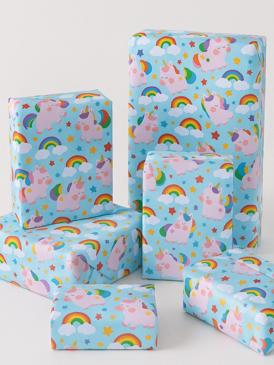La Trove Set Of 15 Self Design Unicorn Design Gift Wrapping Paper