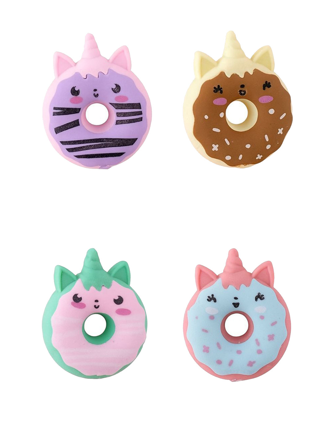Kalra Magic Set Of 4 Self Design Donut Eraser