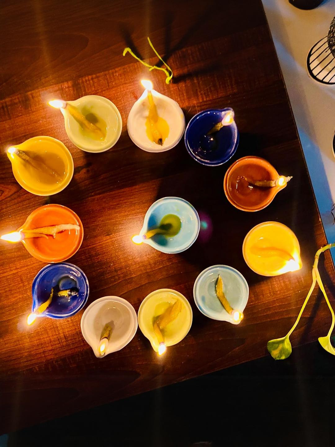 Altaica Ceramic Set of 12 Diyas Pooja Essentials