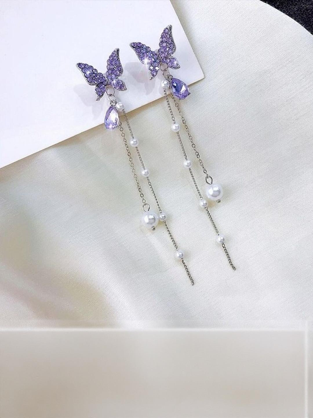 Miraclewood Women Purple Earrings