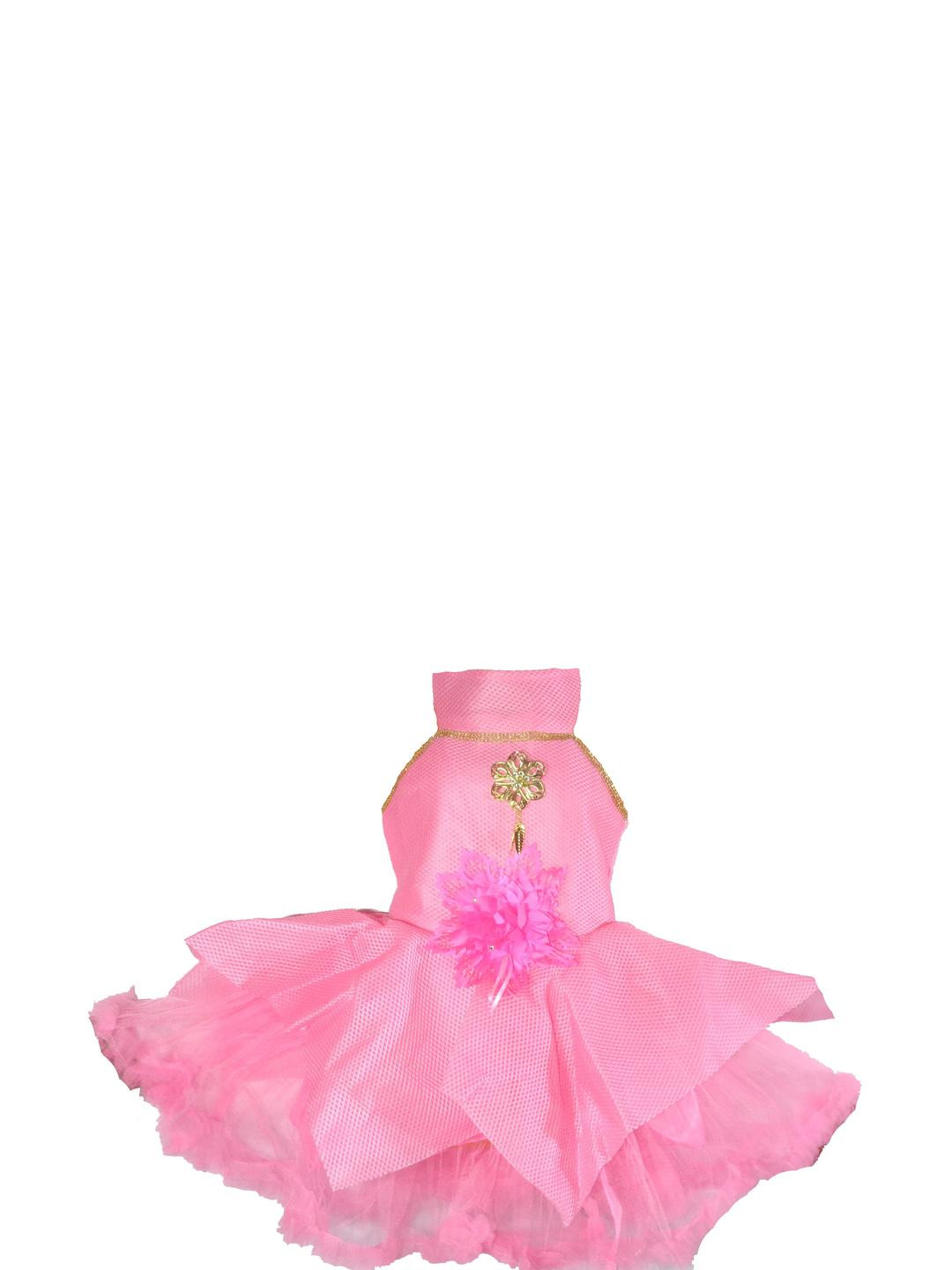 Samjho Fashion Choker Neck Georgette Fit & Flare Dress