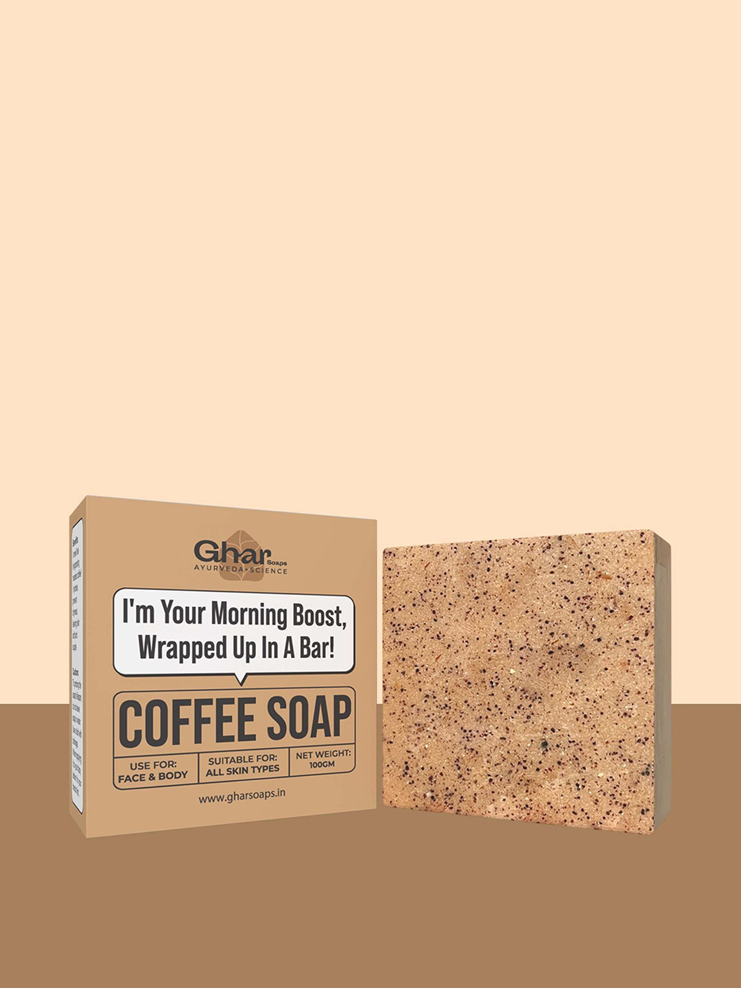 GHAR SOAPS Coffee Soap With Shea Butter For Nourishment - 100 g