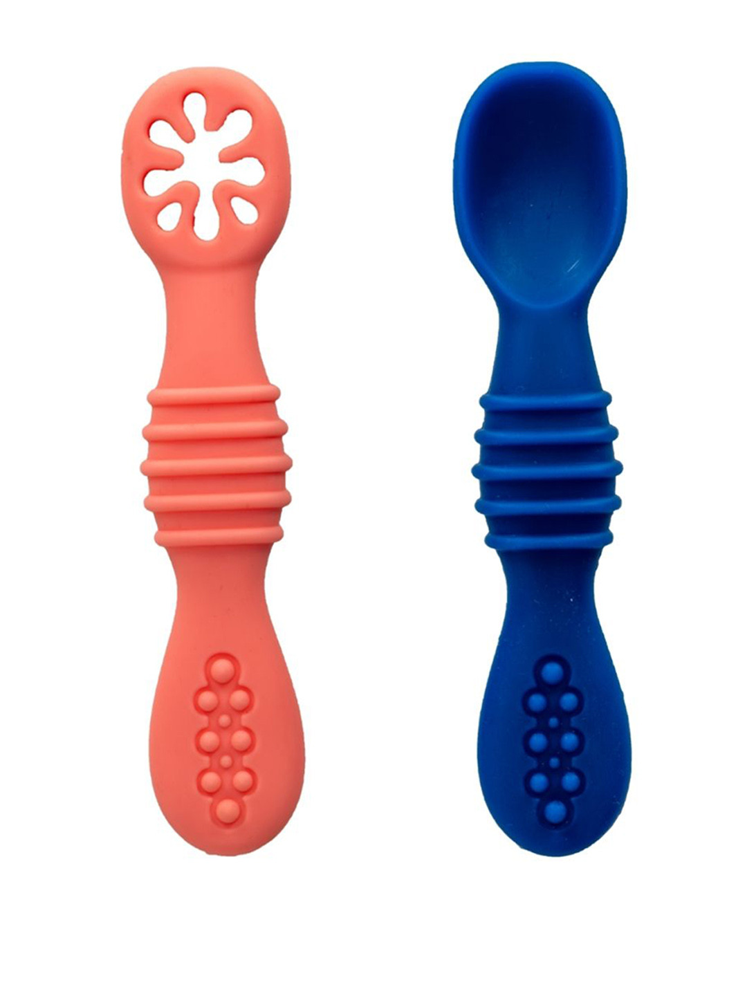 Adore Kids Pack Of 2 Pink & Blue Textured Silicone Feeding Spoons