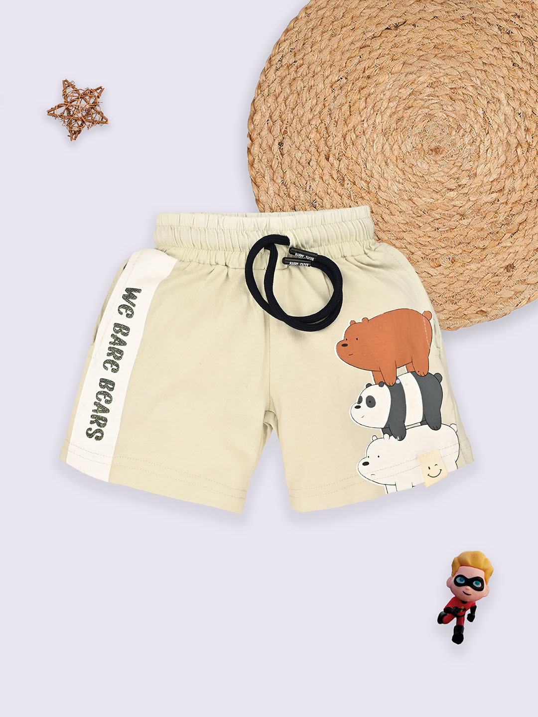 Happy Faces Boys We Bare Bears Printed Cotton Shorts