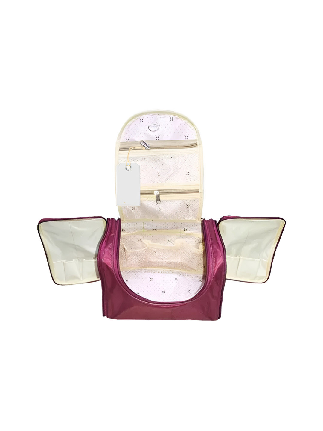 Ajabh Maroon Water Resistant Synthetic Leather Makeup Organiser