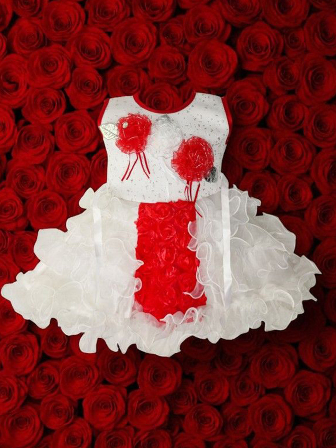 NEW GEN Girls Self Design Fit & Flare Midi Dress