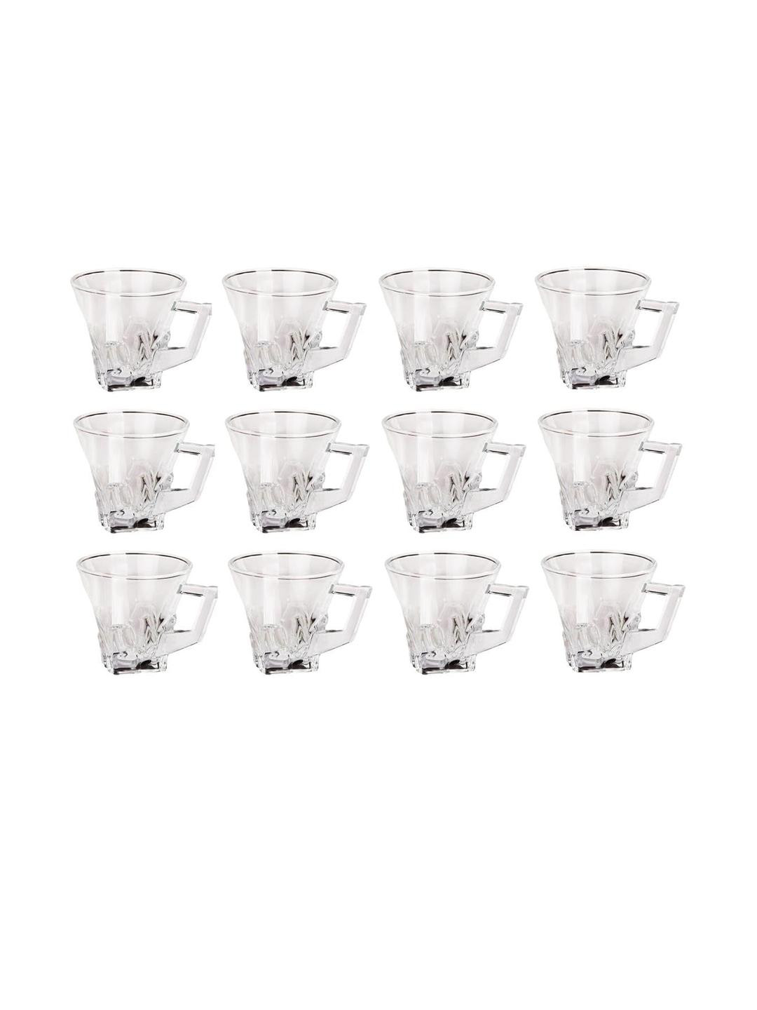 Somil Clear Glass Coffee & Tea Cup / Mug (100 Ml), Enjoy Your Drink in Style8.2 X 11 X 8 Cm, Pack of 12