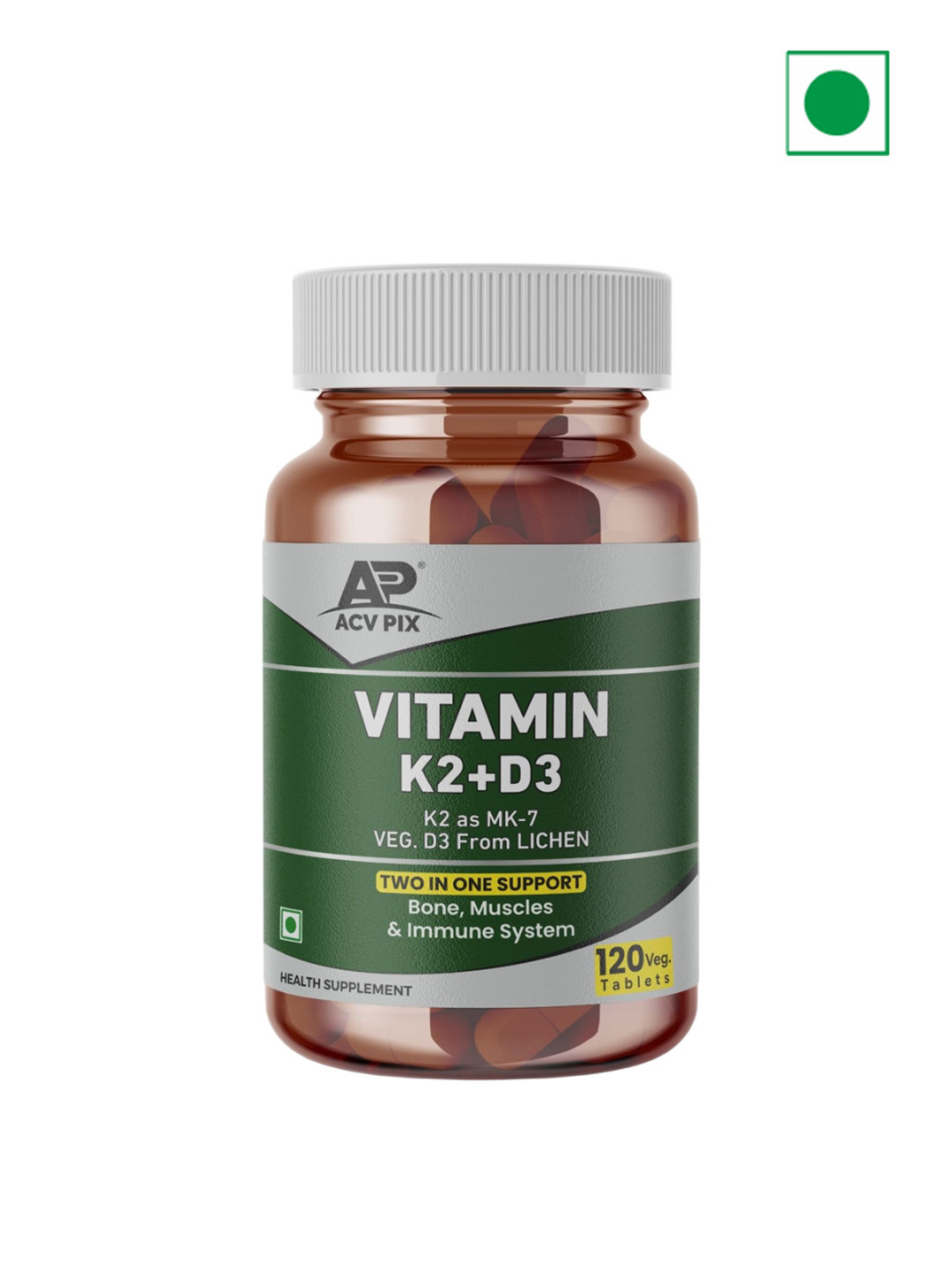 ACV-PIX Vitamin K2 + D3 Tablets - 120 Tablets