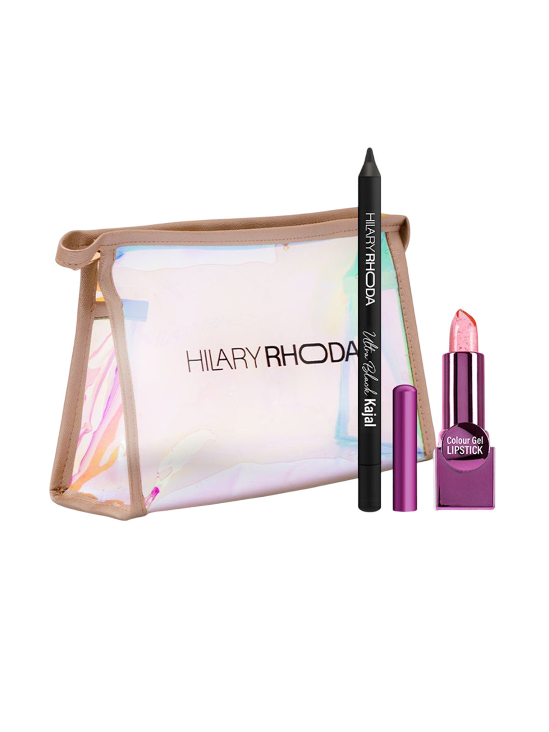 Hilary Rhoda Set Of 3 Ultra Black Kajal & Color Gel Lipstick With Pouch