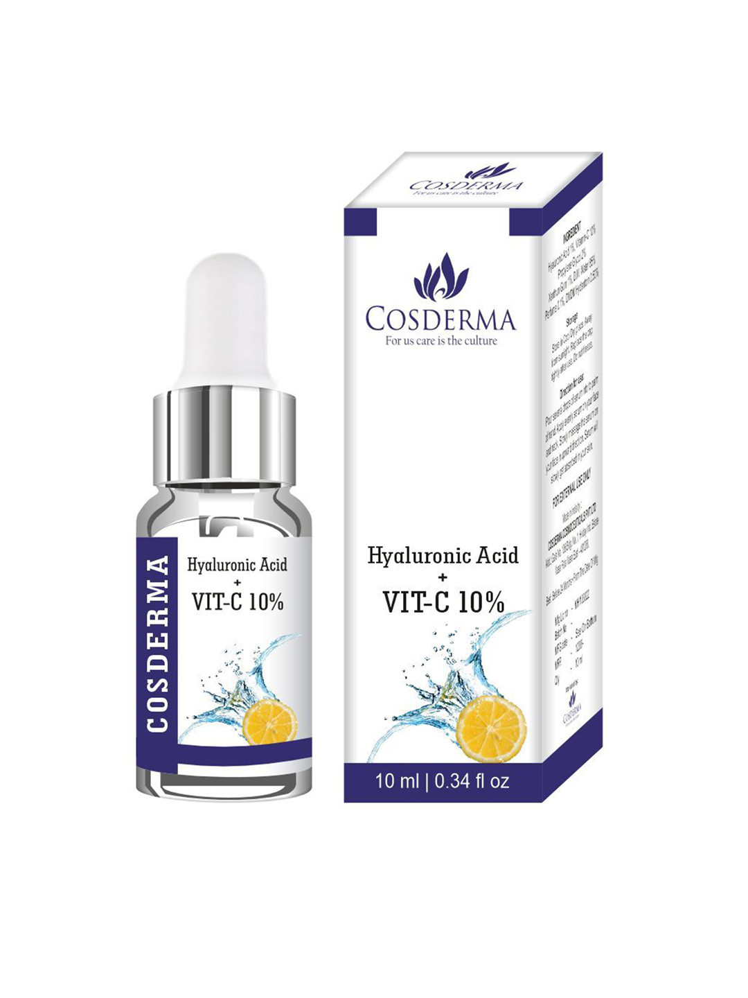 COSDERMA Hyaluronic Acid + Vit-C 10% Serum - 10 ml