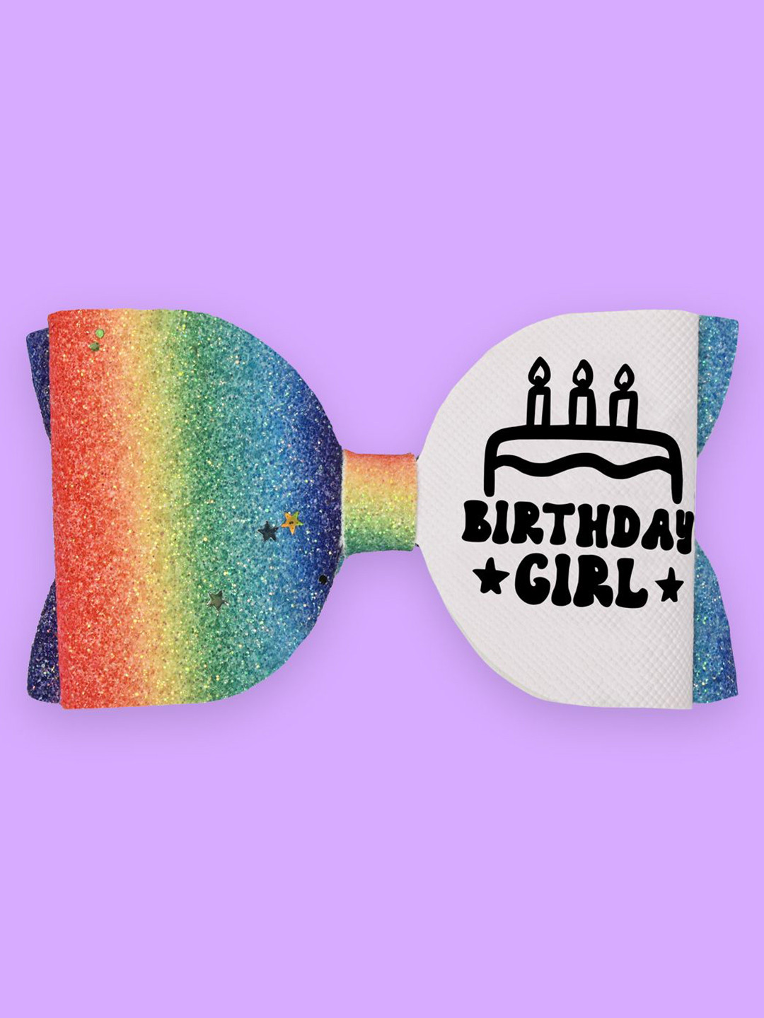 Aye Candy Girls Birthday Printed & Embellished Bow Alligator Hair Clip