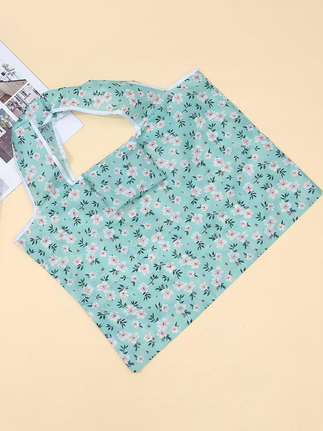 MOMISY Leather Floral Printed Oversized Swagger Tote Bag With Cut Work